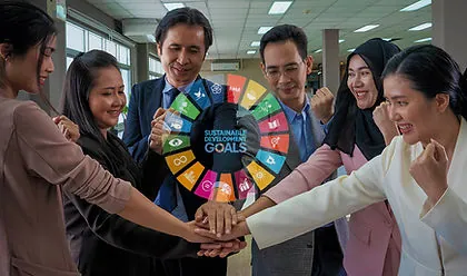 GCNB members joining hands in support of the Sustainable Development Goals